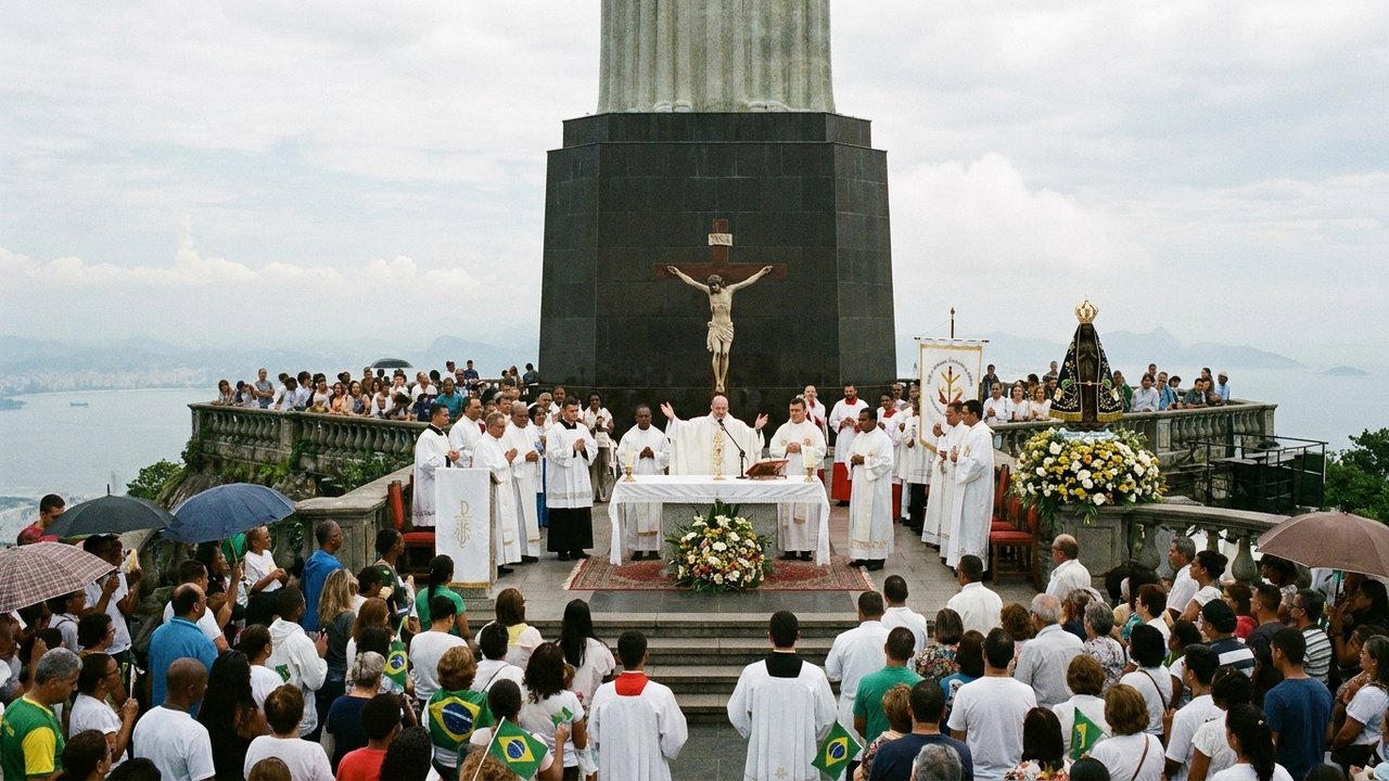 Cristo Redentor e Nossa Senhora Aparecida de mãos dadas: missa celebra 95 anos do monumento e dia da padroeira do Brasil