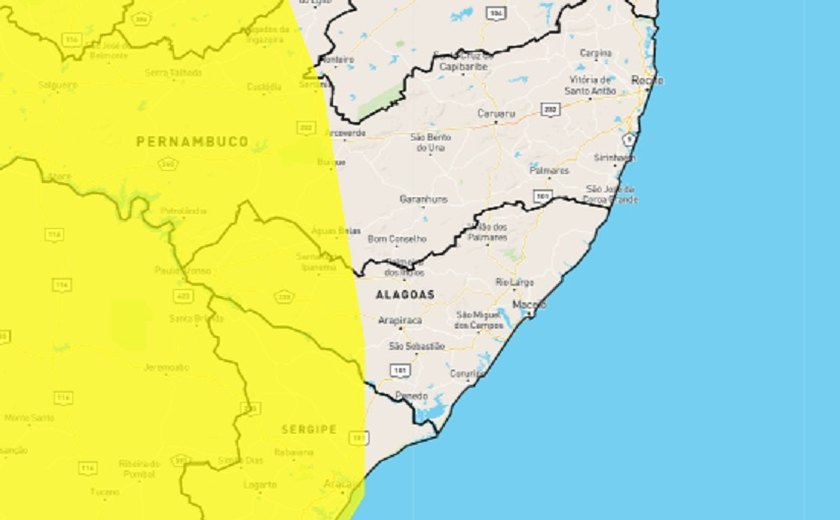 Chuvas intensas podem atingir 30 cidades de AL