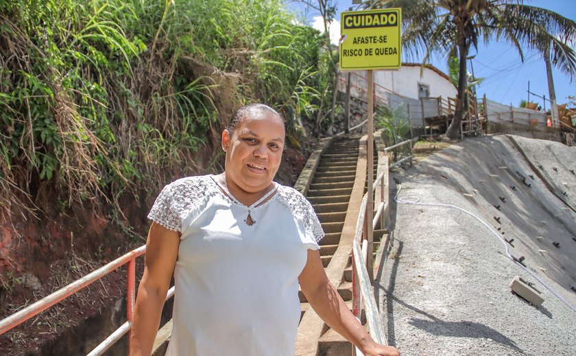 Moradores comemoram andamento das obras de contenção de encostas e relatam sentimento de segurança