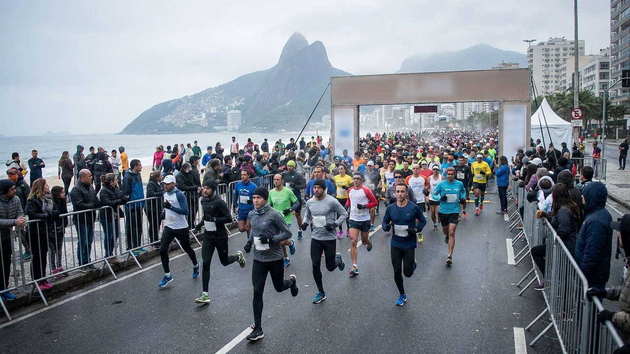 Maratona agita manhã gelada de domingo no Rio