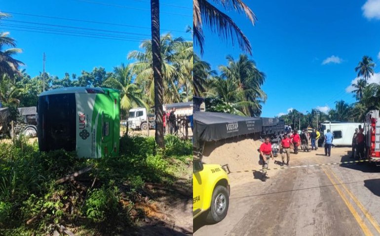 Morte e vários feridos em acidente na AL-101 Sul; condutor da caçamba é levado à delegacia