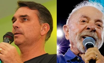 Flávio Bolsonaro e Lula aparecem em empate técnico na pesquisa PoderData/Aya divulgada nesta terça-feira (13). - Foto: Divulgação/Charles Vieira e Divulgação/Ricardo Stuckert/PR