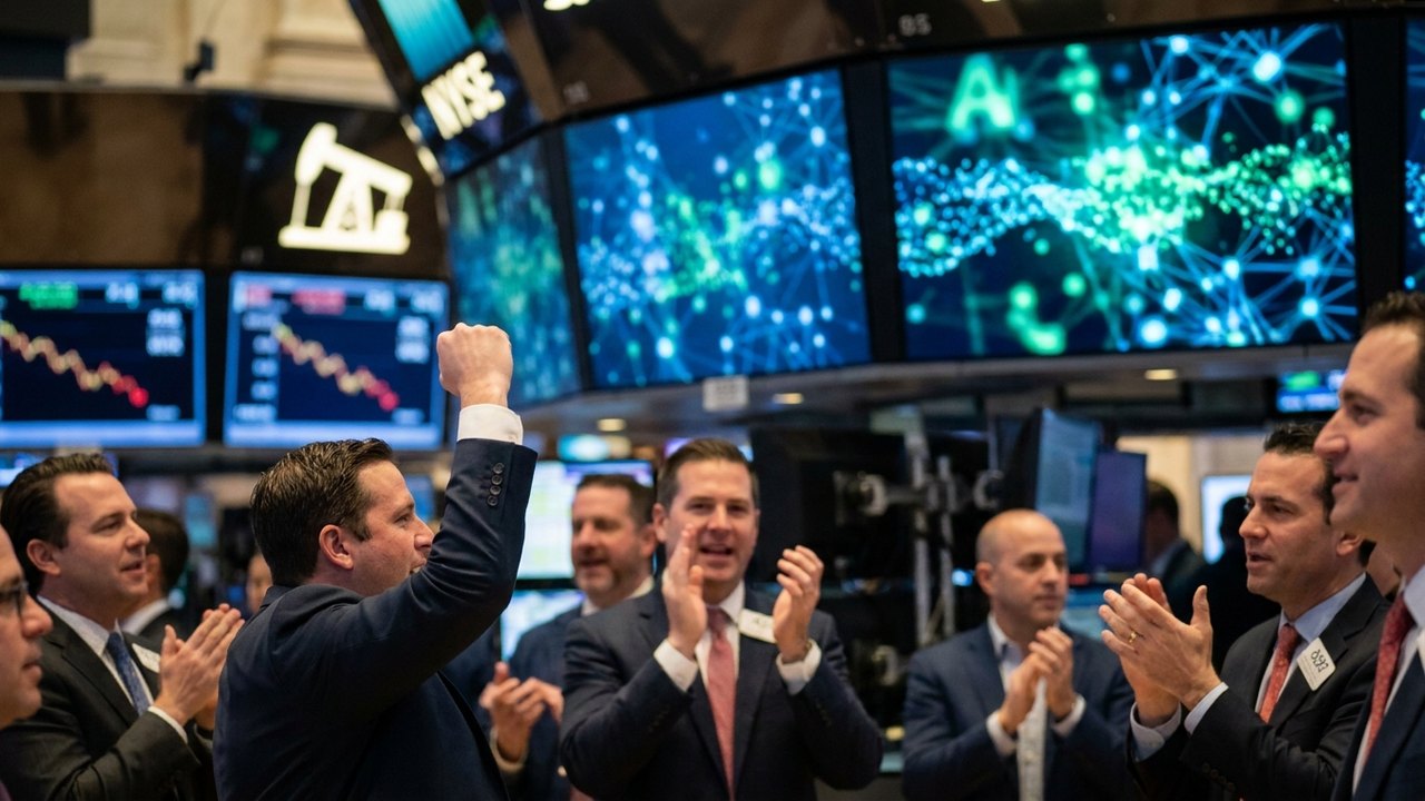 Bolsas de NY fecham em alta com ações ligadas à AI em destaque e alívio do petróleo