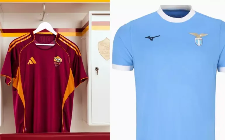 Lazio e Roma lançam uniformes para próxima temporada