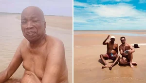 Aposentado dos palcos, Milton Nascimento curte dia de praia e publica registrado raro com filho em Sergipe; VÍDEO