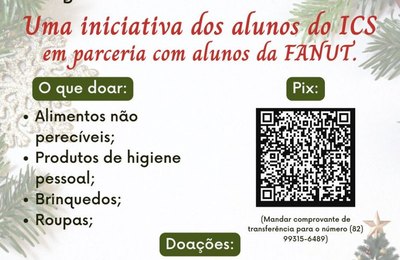 Nutrição, Psicologia e Ciências Sociais promovem campanha solidária de Natal