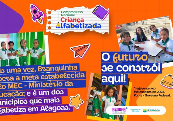 Em mais um ano, município de Branquinha supera meta e avança na alfabetização na idade certa