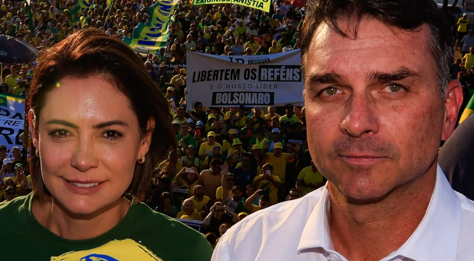 Flavio e Michelle Bolsonaro. Fonte: Internet