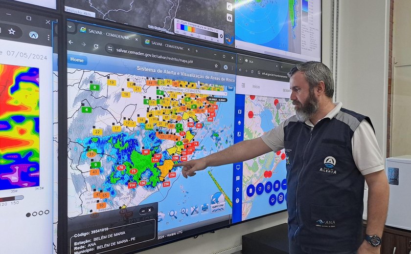  Semarh emite alertas meteorológico e hidrológico para o Estado de Alagoas 