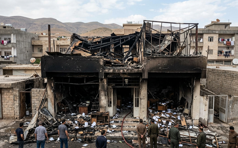 Sede da oposição curda é destruída por incêndio no Iraque