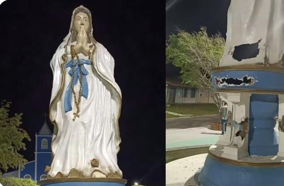 Imagem de Nossa Senhora de Lourdes em Pirambu / Foto: Foto: Redes Sociais