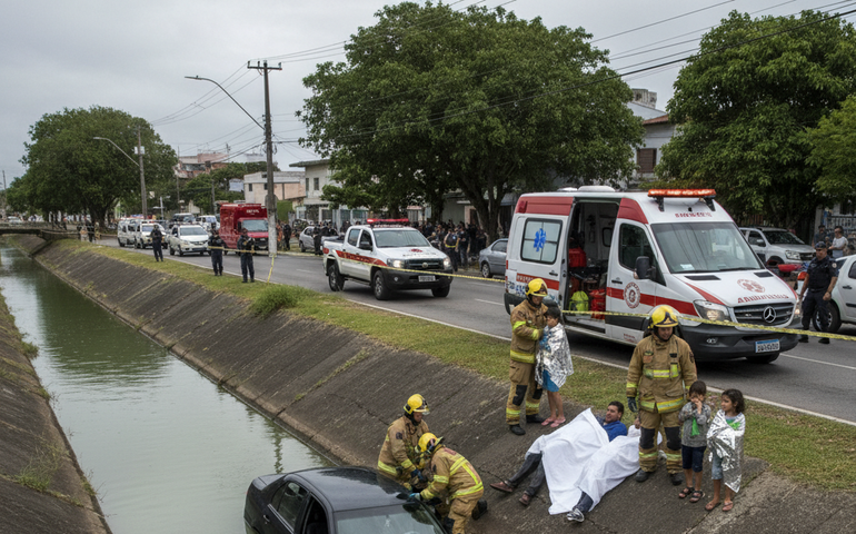 Acidente em Guaratiba deixa dois mortos e quatro crianças feridas