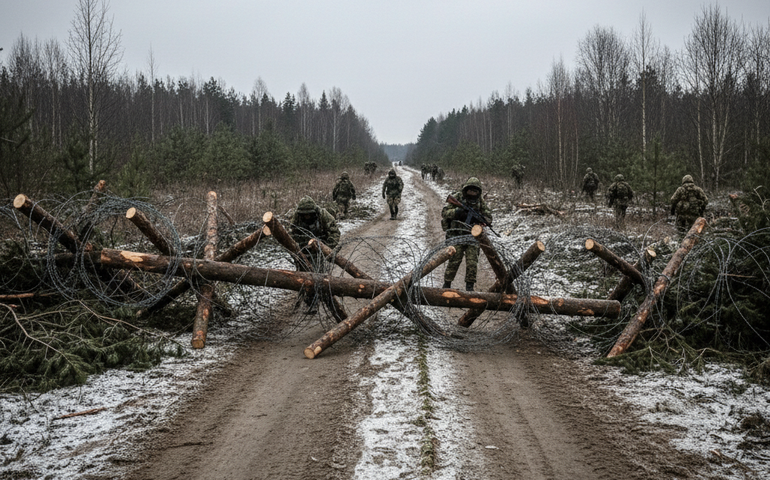 Barricadas de árvores e arame farpado não impedem avanço russo em Krasnoarmeisk