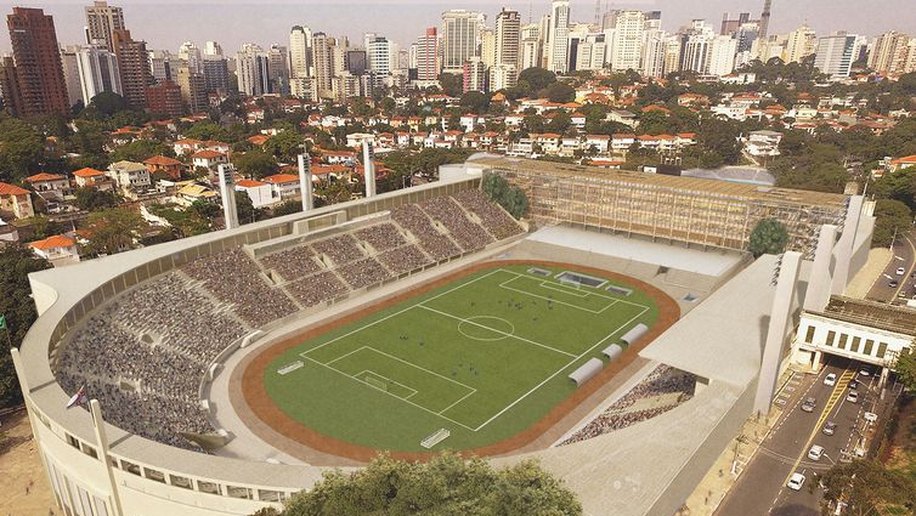 Obras no estádio do Pacaembu tem início com demolição do tobogã