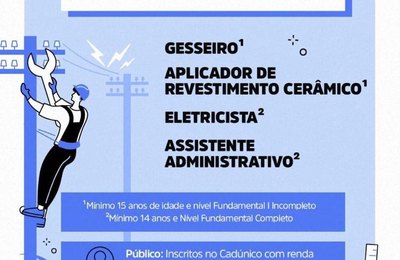 Inscrições para cursos disponibilizados pela Assistência Social vão até amanhã (9)