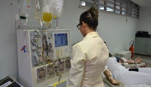 máquina separando plaquetas