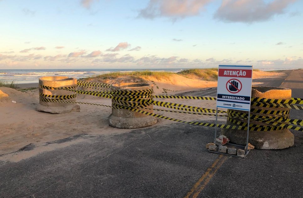 BLOQUEIO FAIXA DE AREIA / Foto: Ascom/Emsurb