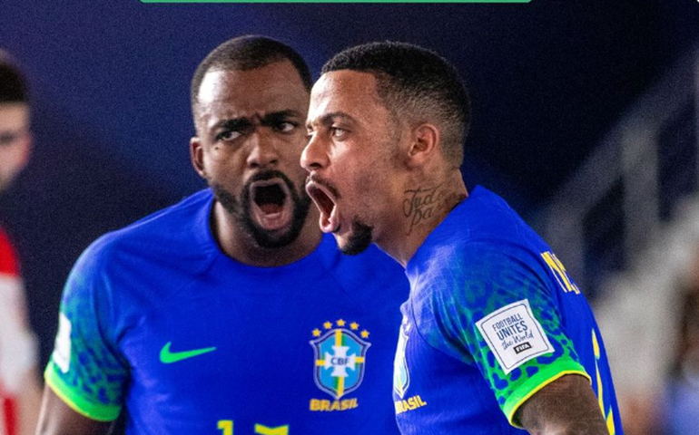 Brasil goleia Croácia e garante classificação às oitavas da Copa do Mundo de futsal