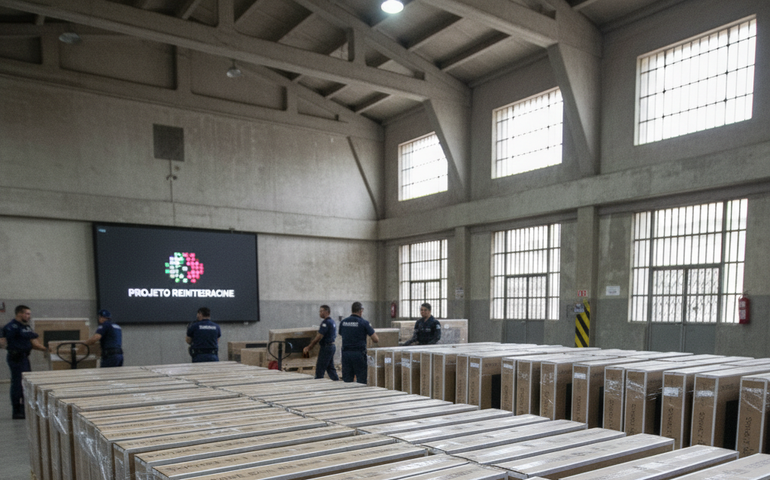 Governo federal entrega Smart TVs para sessões de cinema em penitenciárias federais