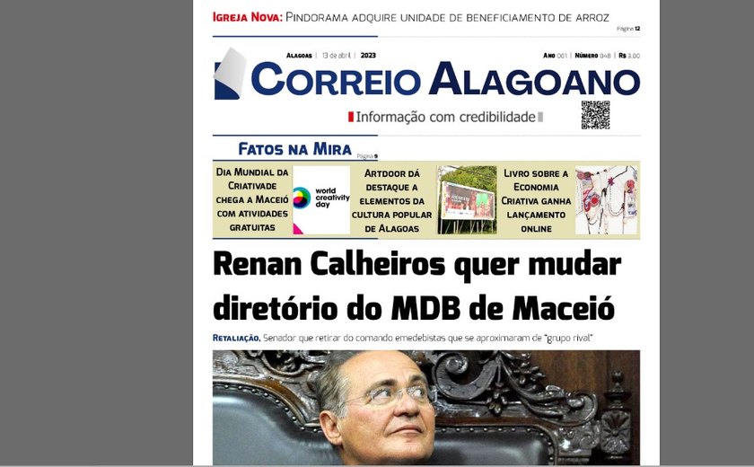 Renan Calheiros quer mudar diretório do MDB de Maceió