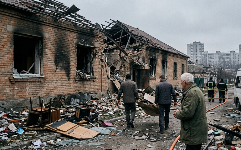 Ataque com mísseis e drones atinge região de Kiev e deixa mortos e feridos