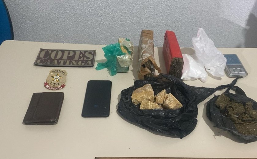 Polícia Civil preende homem e apreende drogas em Olho d'Água das Flores