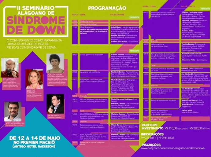 Maceió recebe seminário sobre síndrome de Down
