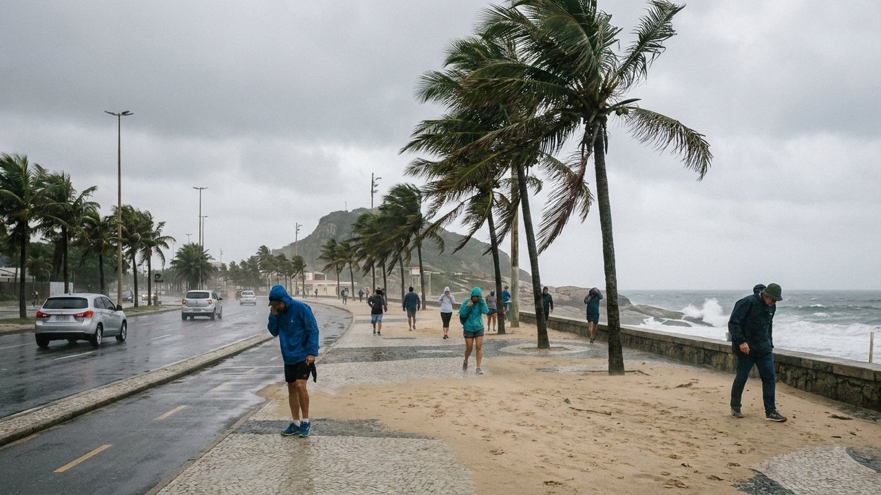 Ventos de até 76 km/h nesta quarta-feira colocam Rio em Estágio 2