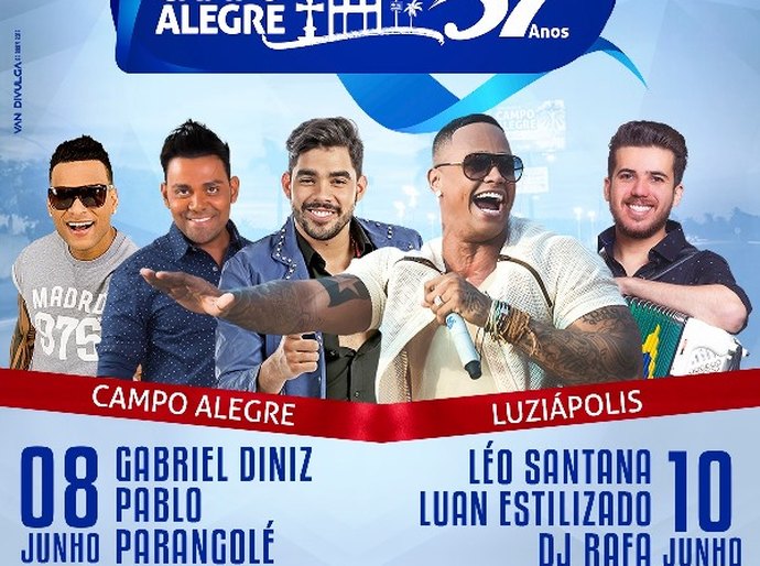 Campo Alegre divulga programação de shows de aniversário de 57 anos