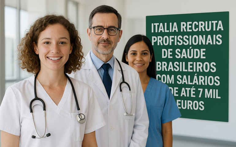 Itália recruta profissionais de saúde brasileiros com salários de até 7 mil euros ou seja R$44,6 mil