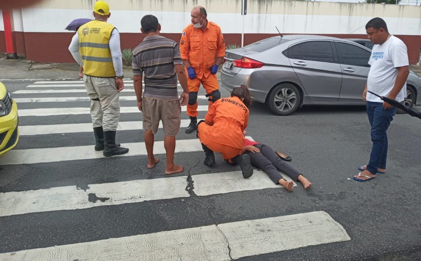 Ronda socorre mulher atropelada em faixa de pedestre no Jacintinho