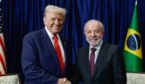 Lula e trump em reunião. Fonte: Internet
