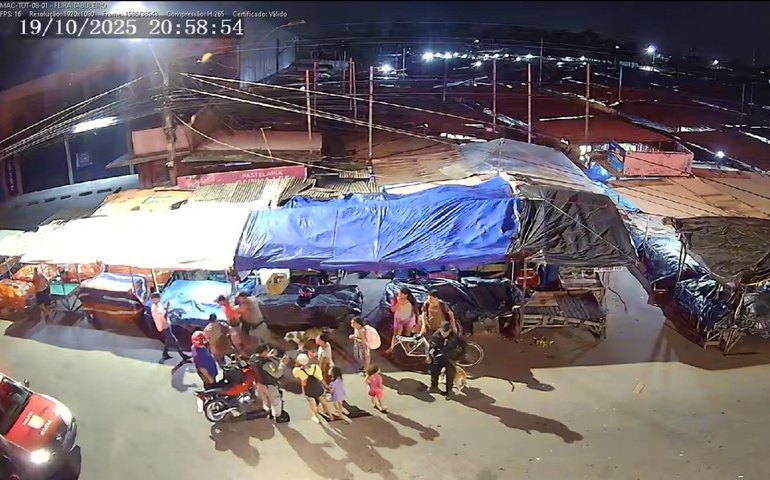Totem de videomonitoramento flagra agressão contra mulher na Feirinha do Tabuleiro