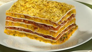 Lasanha de abóbora com carne seca 