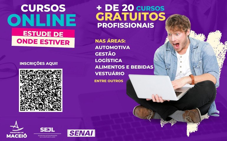 Prefeitura de Maceió oferece mais de 20 cursos gratuitos online em parceria com o Senai