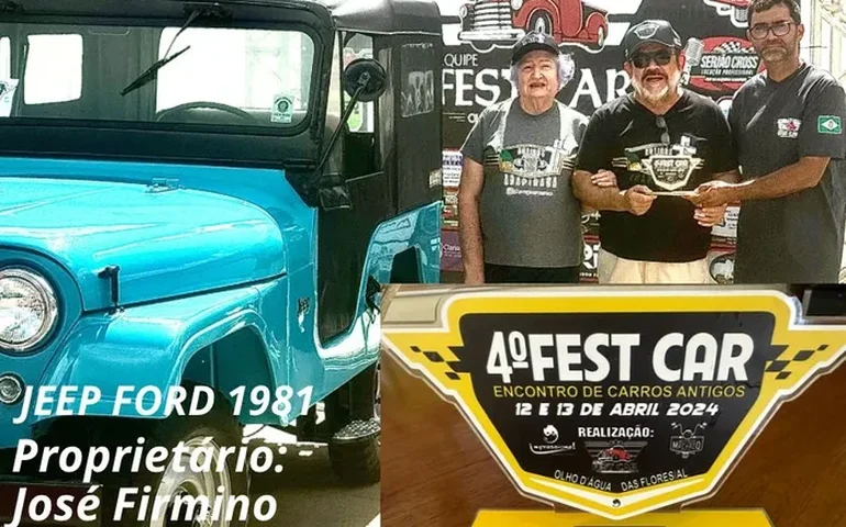 Jornalista e juiz aposentado arapiraquense, José Firmino, é premiado no 4º Fest Car, em Olho D’água da Flores