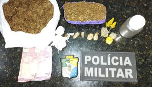 Homem é preso com duas sacolas de maconha e outras drogas em Lagarto / Foto: Foto: Polícia Militar/Divulgação