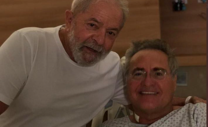 Renan Calheiros recebeu a visita de Lula no hospital