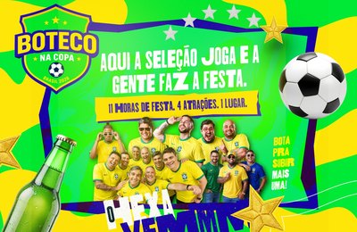 Arena do Boteco traz programação extensa com 11 horas de festa para a estreia da Seleção Brasileira na Copa do Mundo 2026