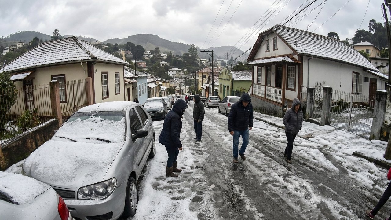 Chuva de granizo deixa bairros de Petrópolis cobertos de gelo; fenômeno pode se repetir hoje no RJ?
