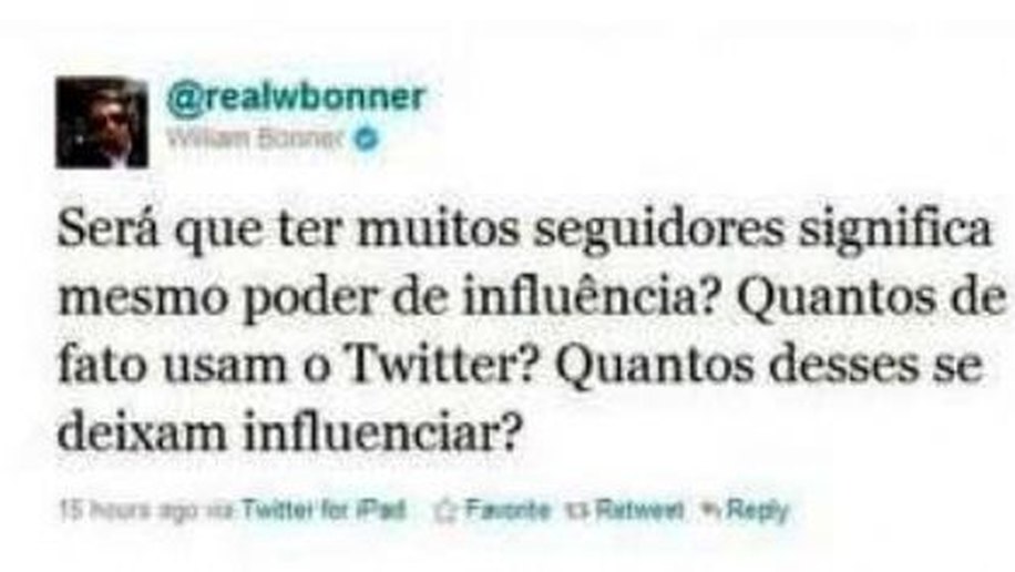 William Bonner testa sua influência no Twitter fazendo seguidores de cobaias