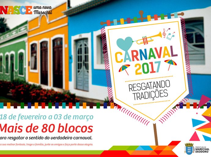 Prefeitura de Marechal Deodoro anuncia programação do Carnaval 2017