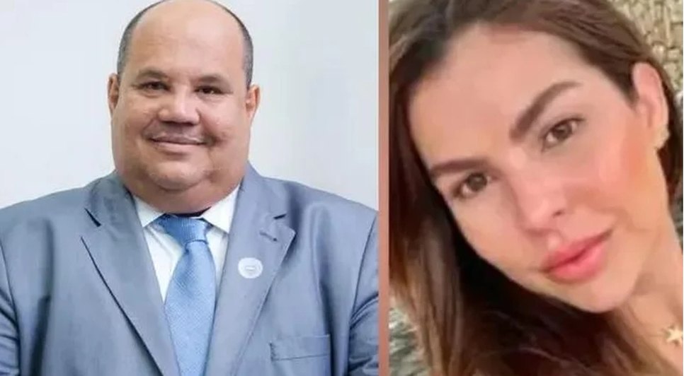 O secretário Gustavo Pontes e Andreia Araújo Cavalcante.  / Foto: Foto: Reprodução/Redes Sociais
