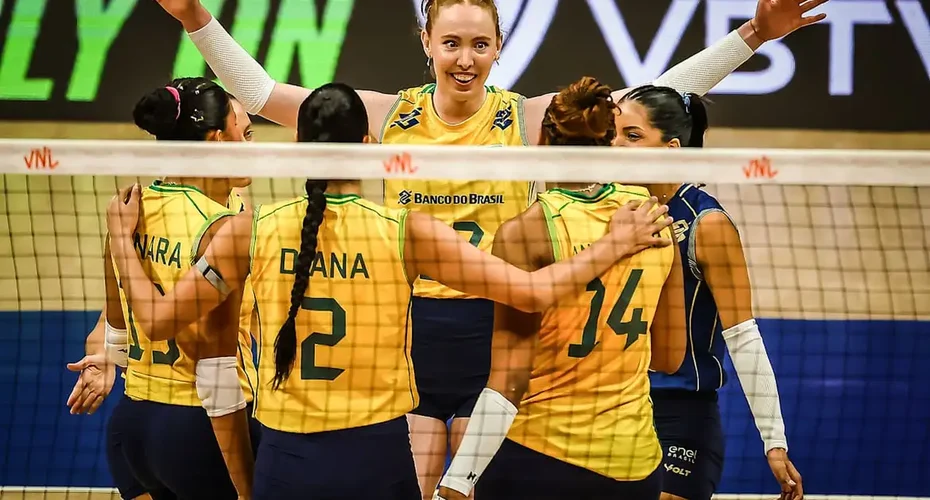 Após êxito na estreia, Brasil volta a jogar à noite na Liga das Nações de Vôlei
