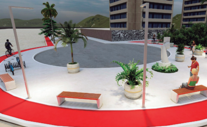 Projeto da praça que será um ponto de reverência à luta do povo afro