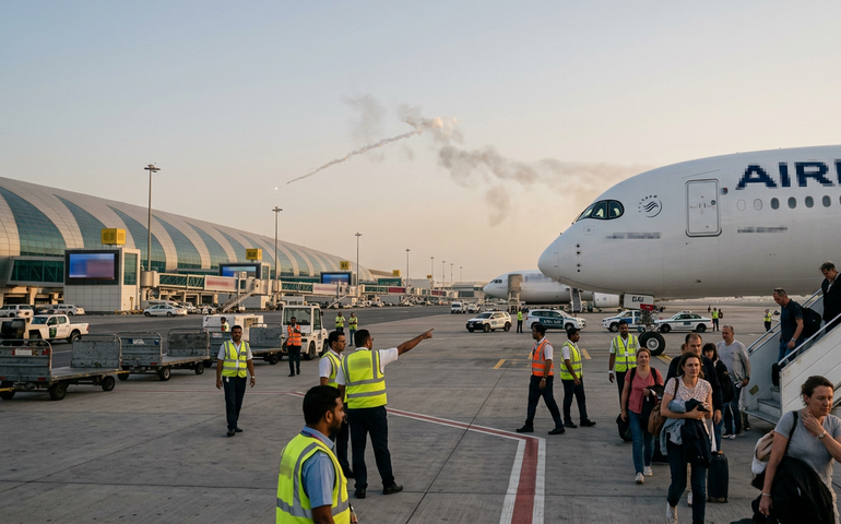 Voo da Air France para evacuação dos Emirados Árabes retorna após disparos de mísseis