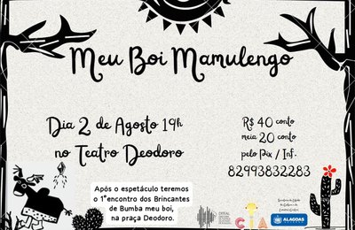Teatro Deodoro é o Maior Barato apresenta o espetáculo infantil “Meu Boi Mamulengo"