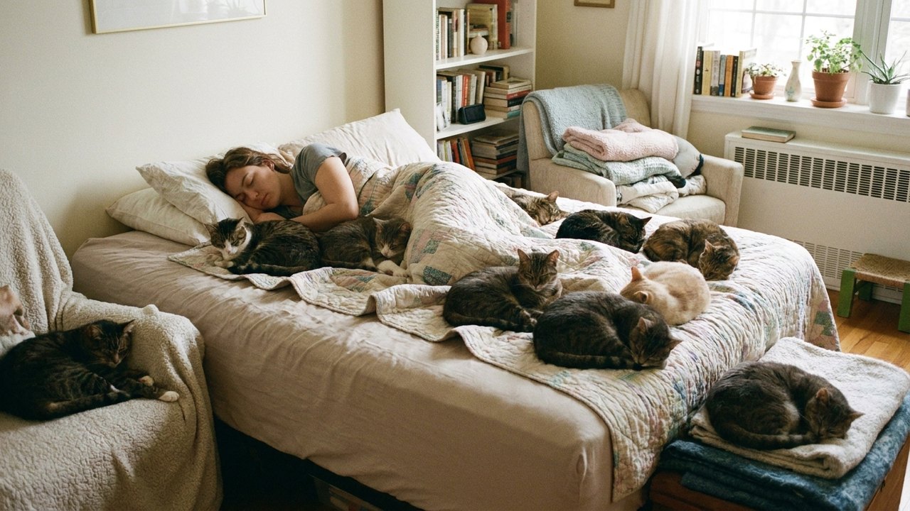 Soneca dos sonhos: adormecer e acordar rodeado de gatos