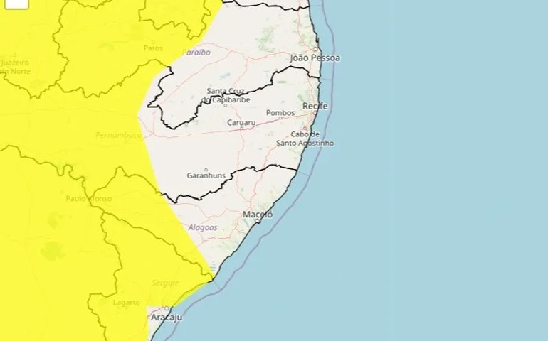 Inmet alerta para chuvas intensas em 38 municípios alagoanos