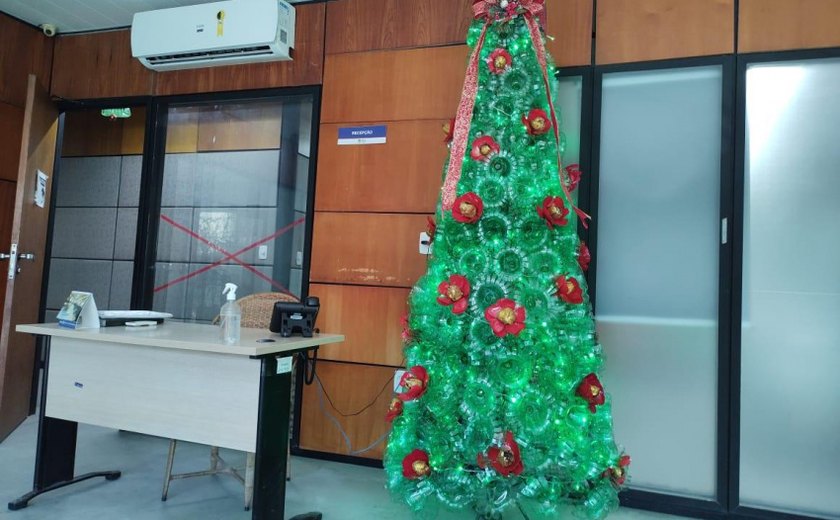 Materiais recicláveis decoram prédio da Superintendência de Desenvolvimento Sustentável